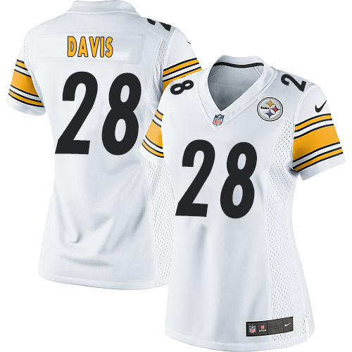 Women's Limited Sean Davis Nike Jersey White Road - #28 NFL Pittsburgh Steelers